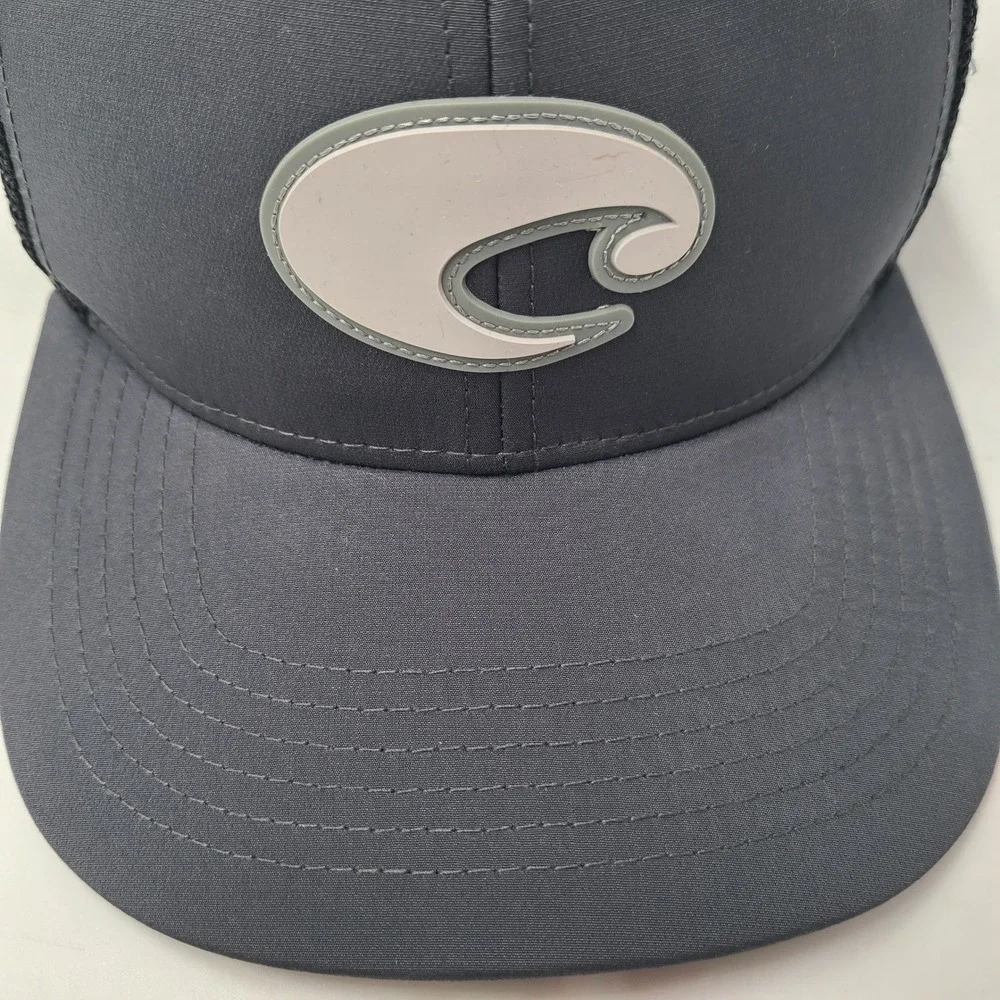 Costa Hat Snapback Trucker Mesh Gray Black Fishing‎ Outdoors Logo Del Mar Men